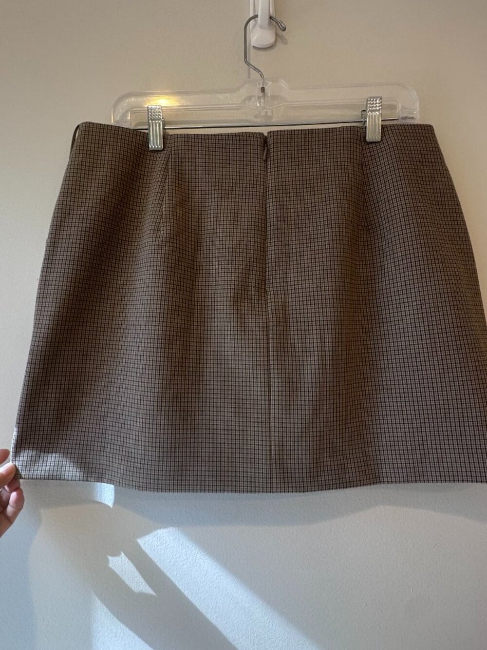 Uniqlo Brown Plaid A-Line Mini Skirt – Size L – Built-In Shorts 🔥 - Picture 3 of 14